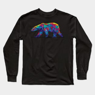 Rainbow Geometric Polar Bear Long Sleeve T-Shirt